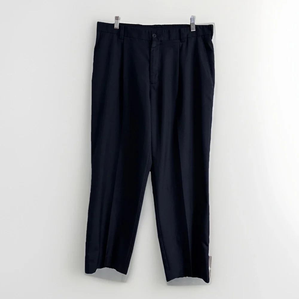 Nike Golf Dri-Fit Men's Pleated Pants 34X30 Lightweight Navy Blue